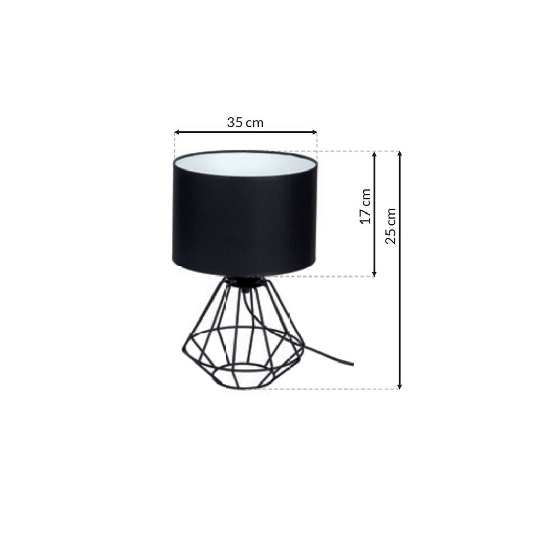 Colin Table Lamp Hand Made Matt Black Industrial Chic