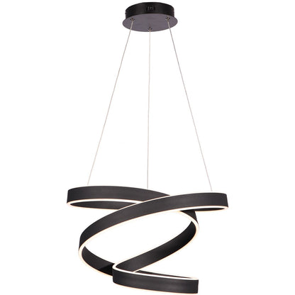 Andromeda LED Pendant Lamp In Black Flowing Design