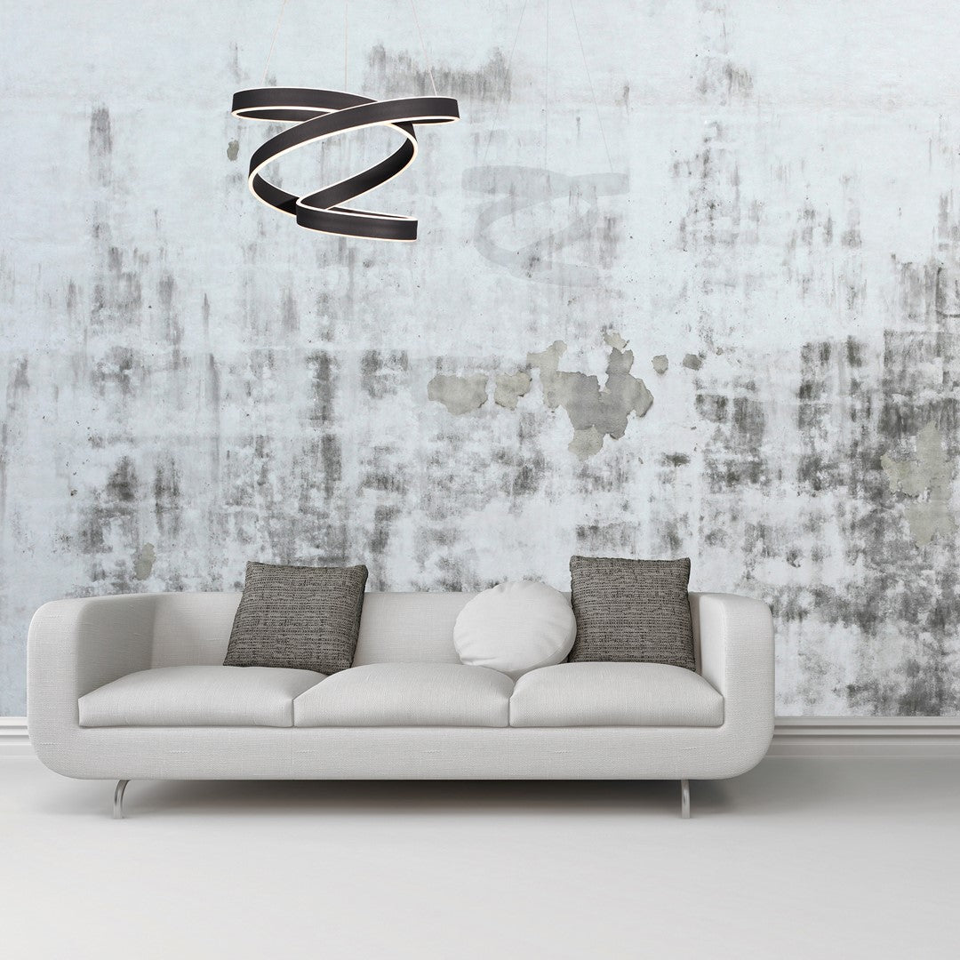 Andromeda LED Pendant Lamp In Black Flowing Design