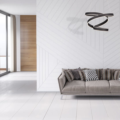 Andromeda LED Pendant Lamp In Black Flowing Design