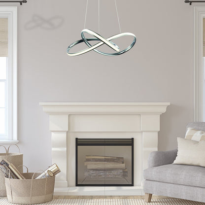 Cappio LED Designer Pendant Light Elegant Chrome Curves