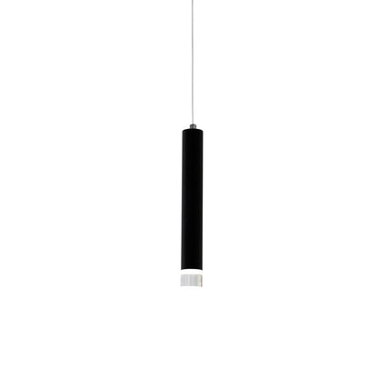 Carbon Designer Black Built In LED Pendant Light Cylindrical
