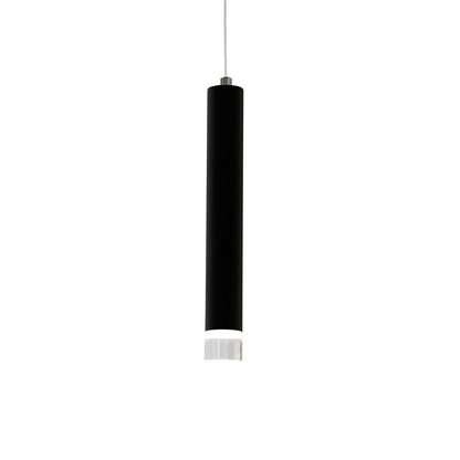 Carbon Designer Black Built In LED Pendant Light Cylindrical