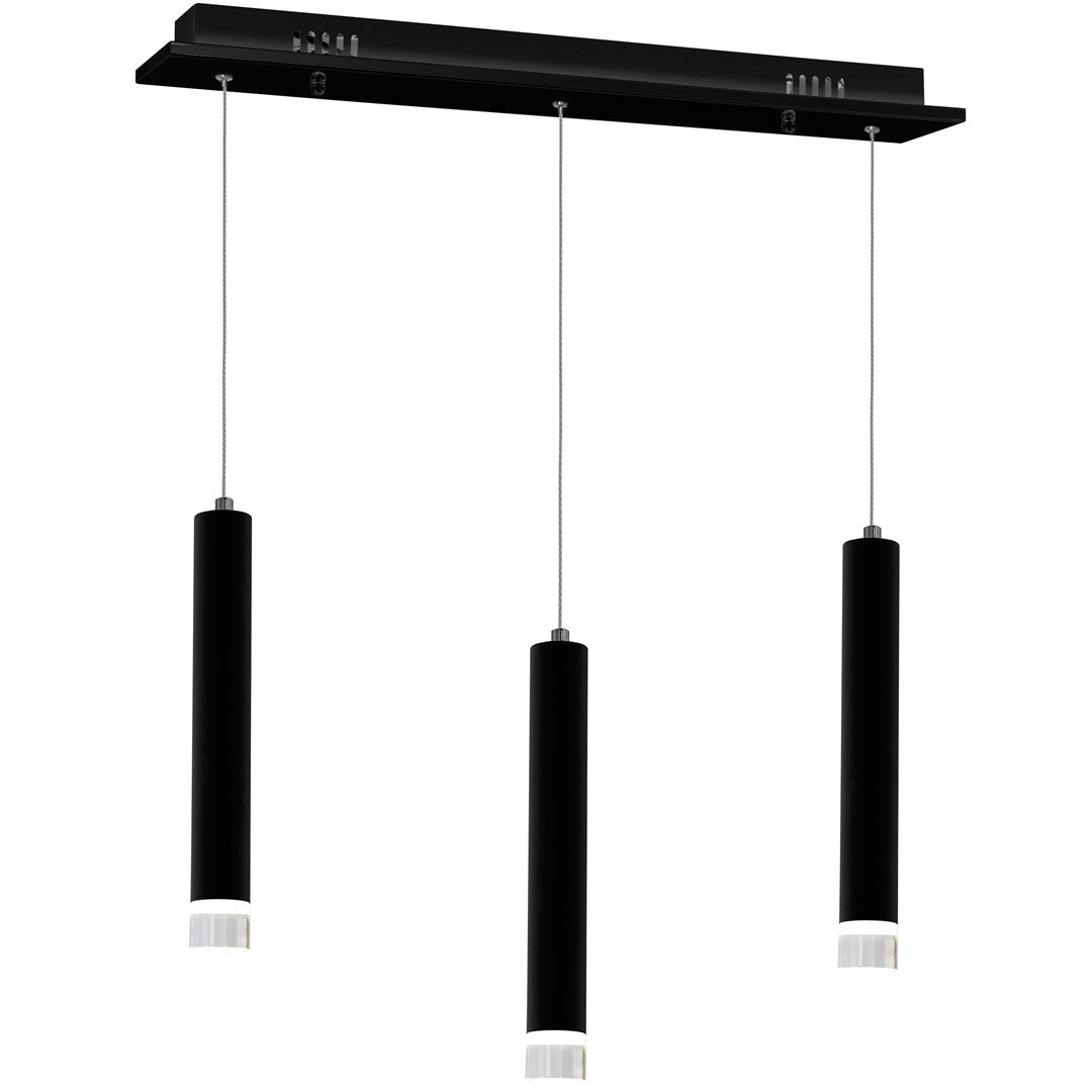 Carbon Designer Black LED Pendant Light Cylindrical