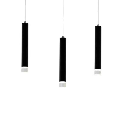 Carbon Designer Black LED Pendant Light Cylindrical