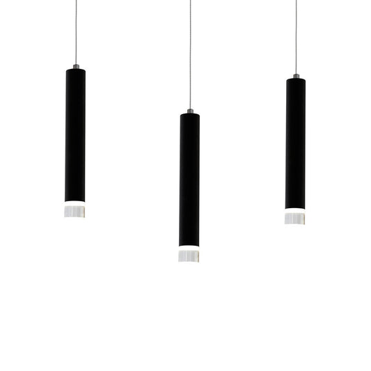 Carbon Designer Black LED Pendant Light Cylindrical