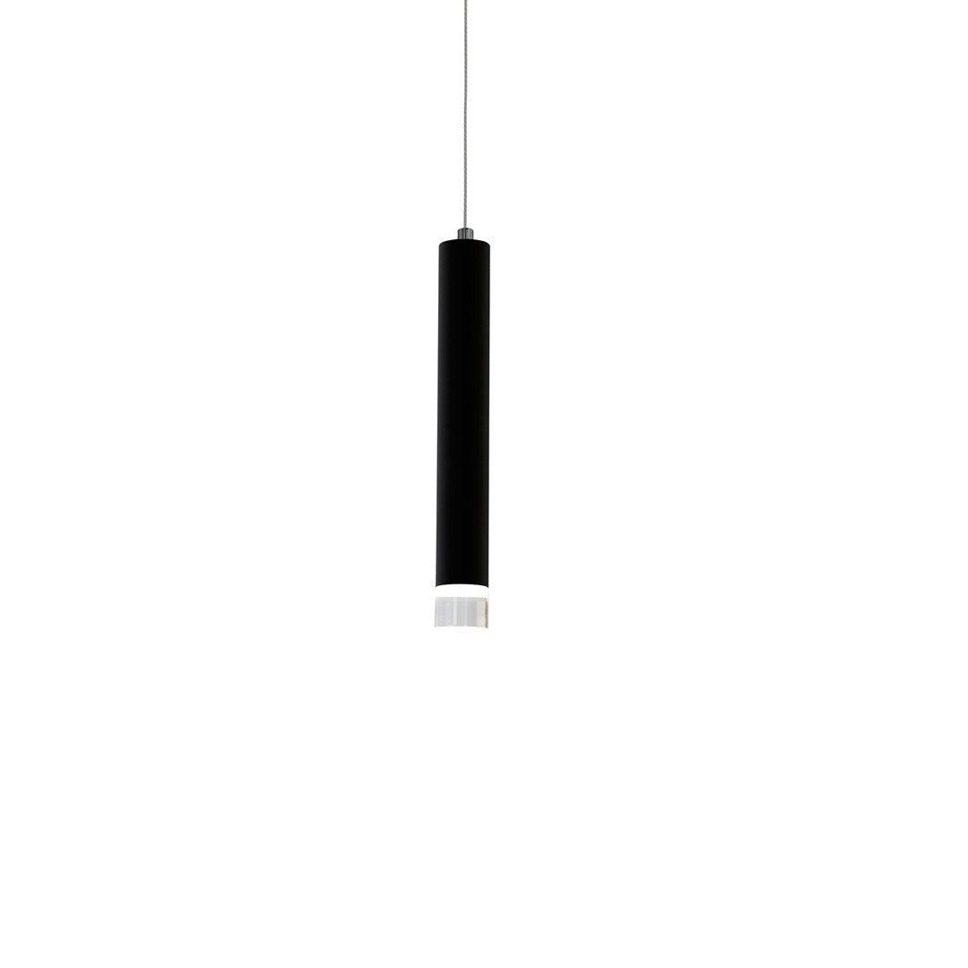 Carbon Designer Black LED Pendant Light Cylindrical