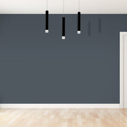 Carbon Designer Black LED Pendant Light Cylindrical