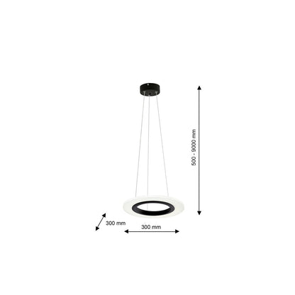 Cosmo Black LED Pendant Lamp Stylish Ring Lights