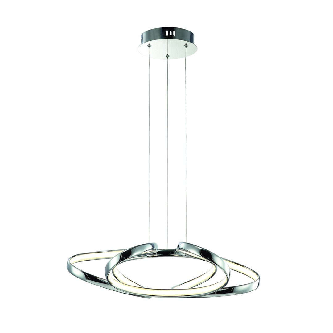 Craft LED Pendant Light 45cm Elegant Chrome Curves