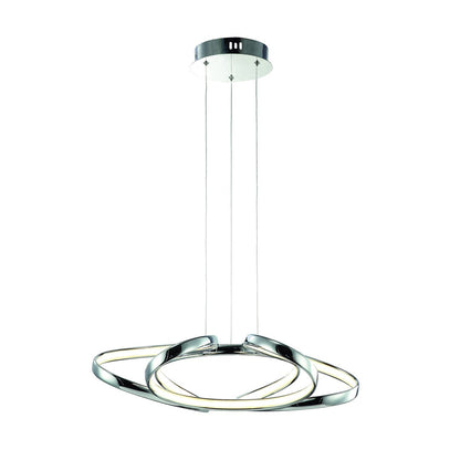 Craft LED Pendant Light 45cm Elegant Chrome Curves