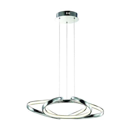 Craft LED Pendant Light 45cm Elegant Chrome Curves