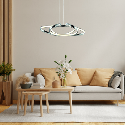 Craft LED Pendant Light 45cm Elegant Chrome Curves