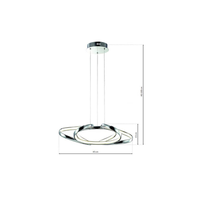 Craft LED Pendant Light 45cm Elegant Chrome Curves