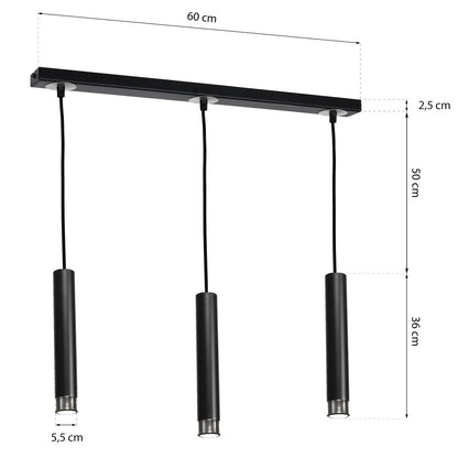 Dani Pendant Lamp Hand Made Black And Chrome
