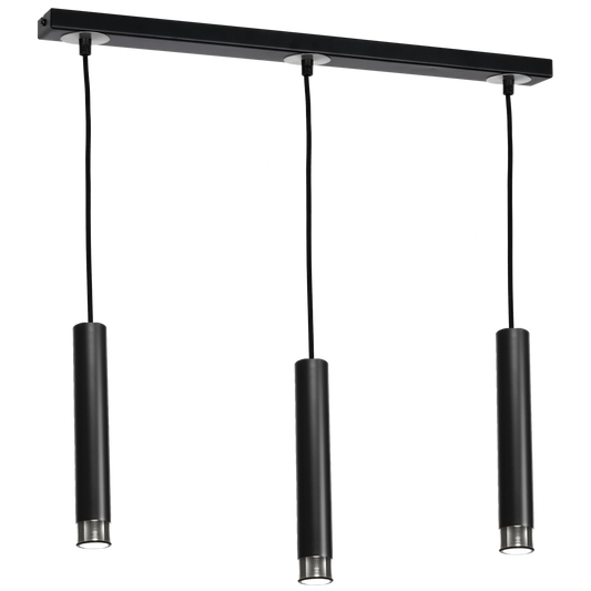 Dani Pendant Lamp Hand Made Black And Chrome