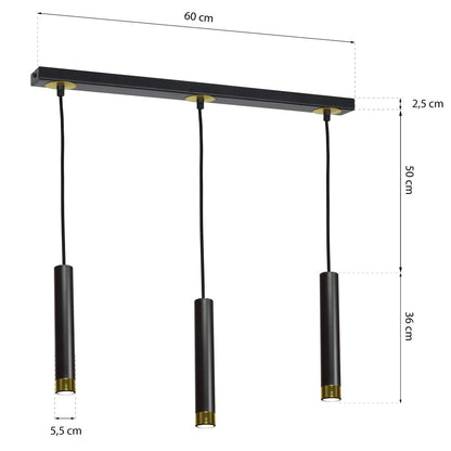 Dani Pendant Lamp Hand Made Black And Gold