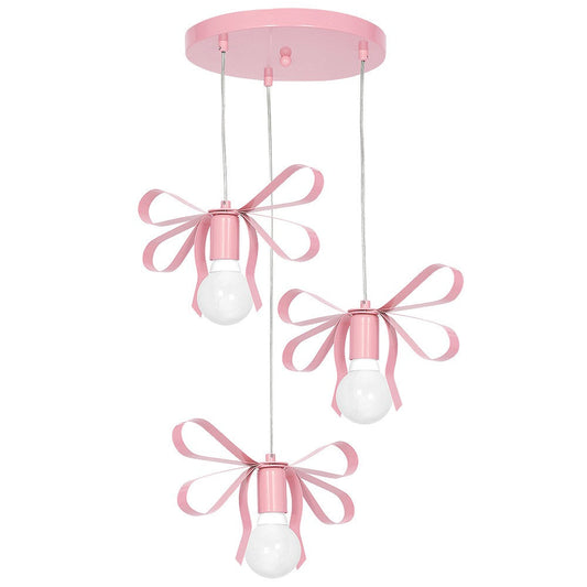Emma Pendant In Pink Hand Made Ribbon Effect Boutique Chic