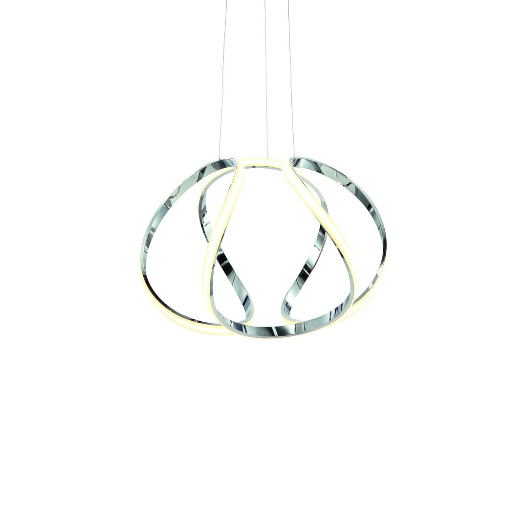 Globe Pendant Lamp Designer LED Stunning Chrome Curves