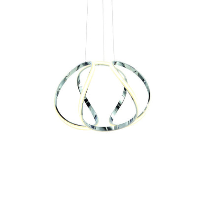 Globe Pendant Lamp Designer LED Stunning Chrome Curves