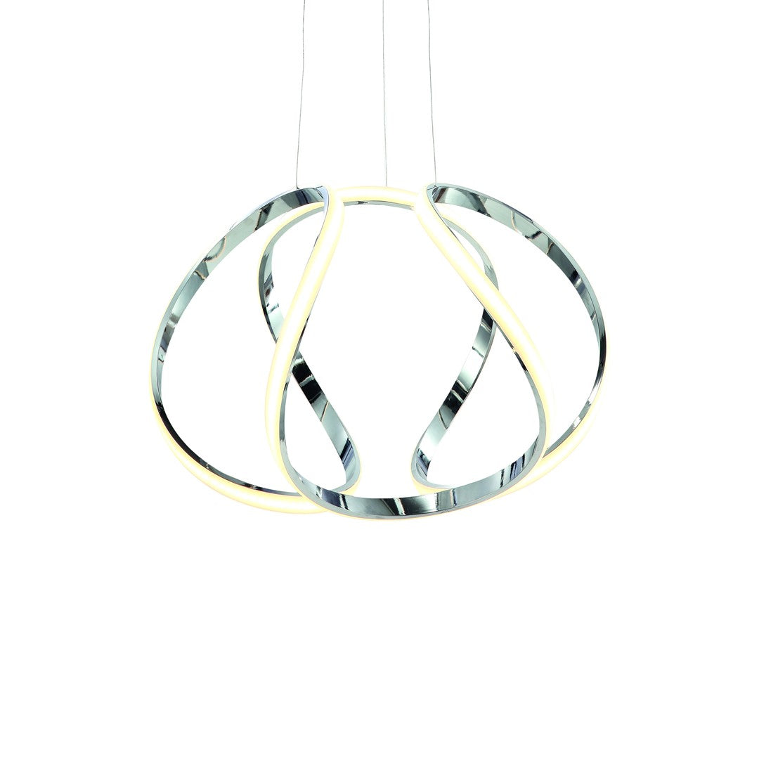 Globe Pendant Lamp Designer LED Stunning Chrome Curves