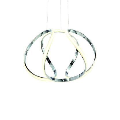 Globe Pendant Lamp Designer LED Stunning Chrome Curves