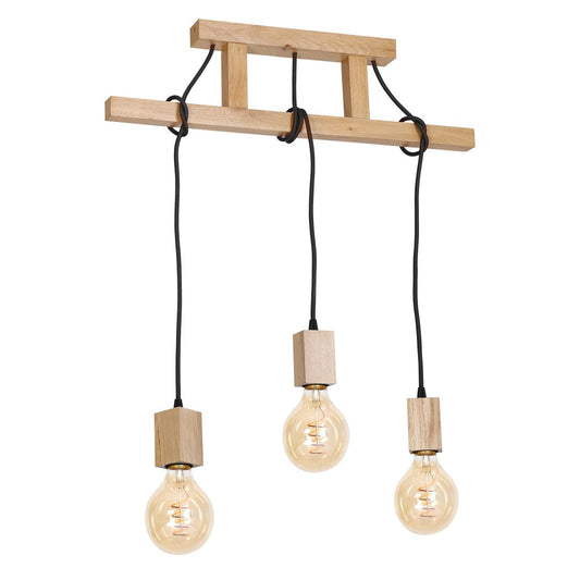 Jack Pendant Lamp Hand Made Natural Wood Ladder And Rope