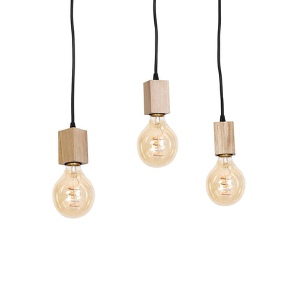 Jack Pendant Lamp Hand Made Natural Wood Ladder And Rope