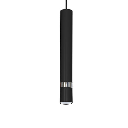 Joker Pendant Lamp Hand Made In Matt Black With Chrome Detail