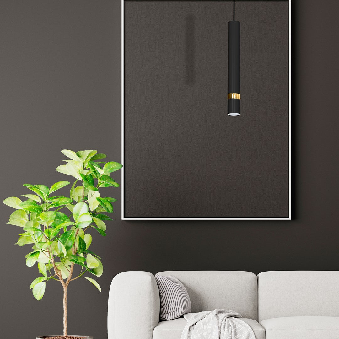 Joker Hand Made Pendant Lamp Matt Black With Gold Detail