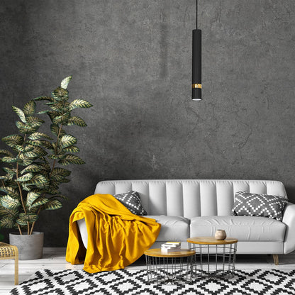 Joker Hand Made Pendant Lamp Matt Black With Gold Detail