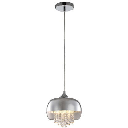 Luna Pendant Light Glass And Chrome With Suspended Crystals