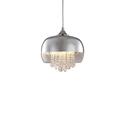 Luna Pendant Light Glass And Chrome With Suspended Crystals
