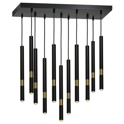 Monza Pendant Lamp Hand Made Matt Black With Luxurious Gold Detail