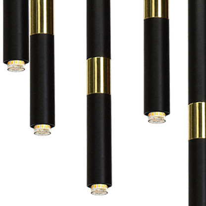 Monza Pendant Lamp Hand Made Matt Black With Luxurious Gold Detail