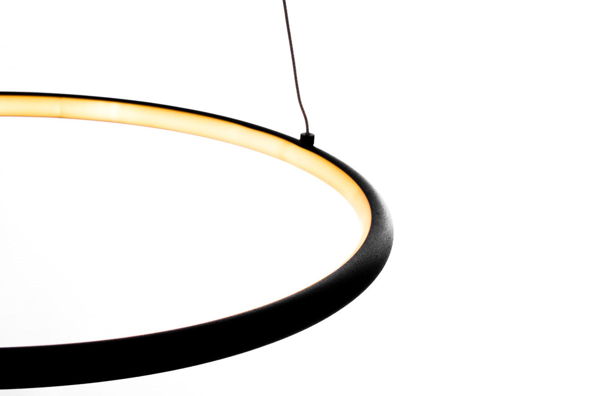 Orion LED Pendant Light 40cm Diameter Modern Black Circular Design