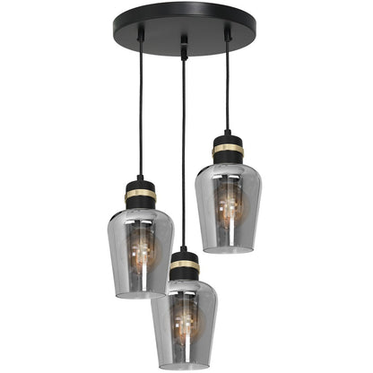 Pendant Lamp Richmond Black / Gold 3XE27  Circle