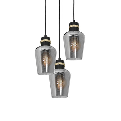 Pendant Lamp Richmond Black / Gold 3XE27  Circle