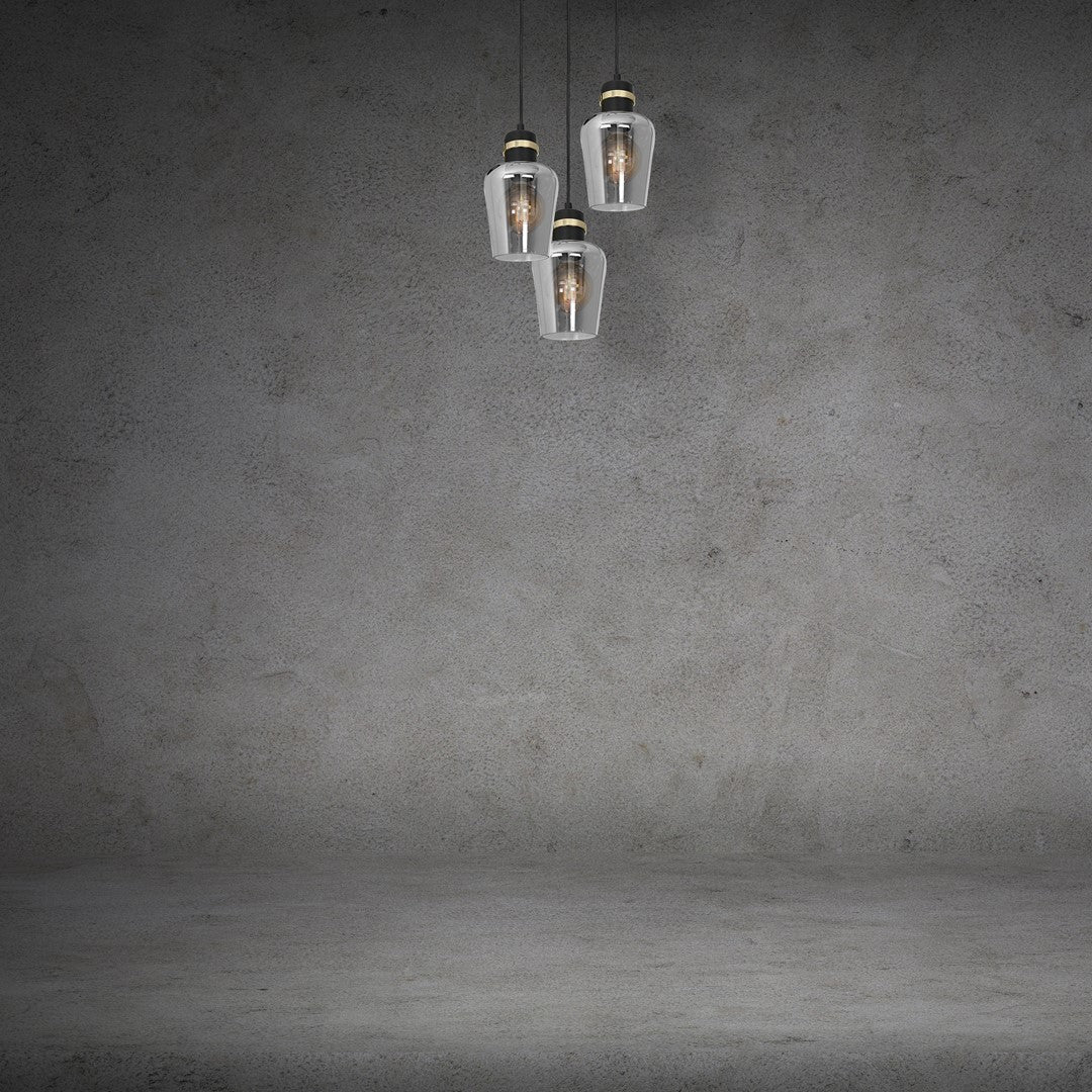 Pendant Lamp Richmond Black / Gold 3XE27  Circle