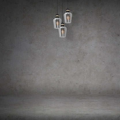 Pendant Lamp Richmond Black / Gold 3XE27  Circle