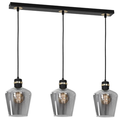 Pendant Lamp Richmond Black / Gold 3XE27 Strip