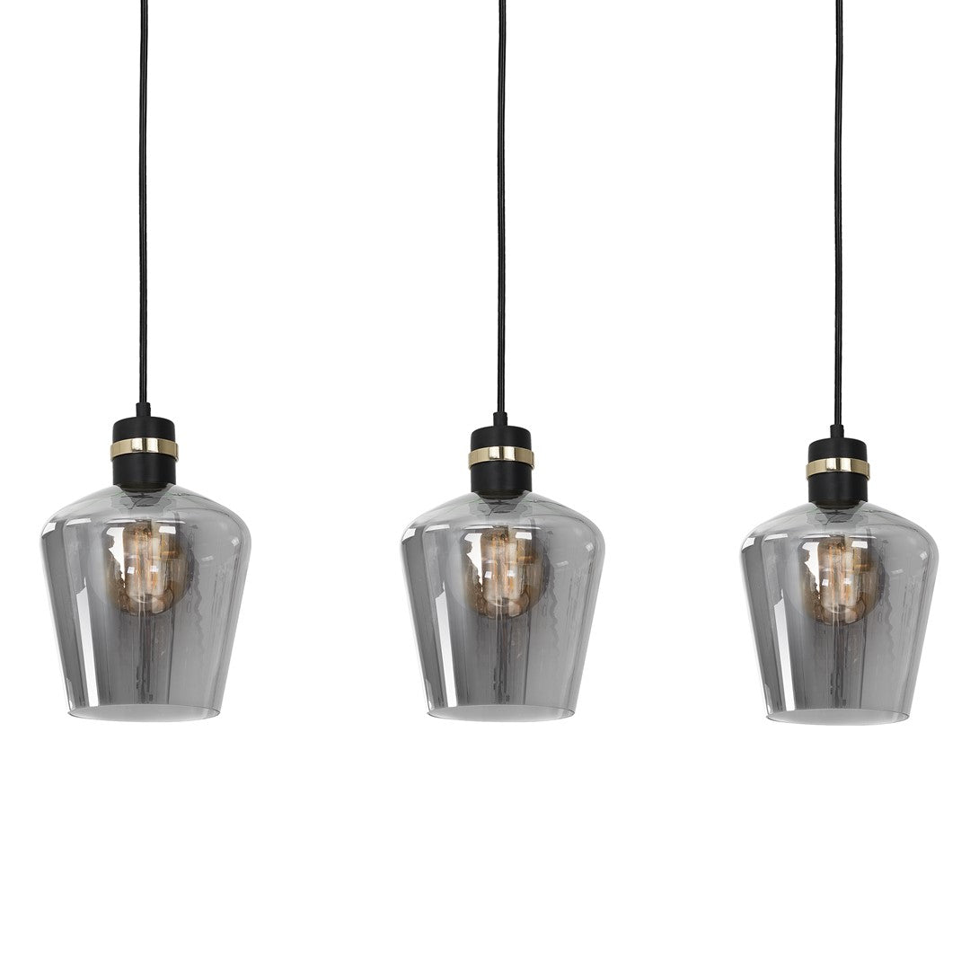 Pendant Lamp Richmond Black / Gold 3XE27 Strip