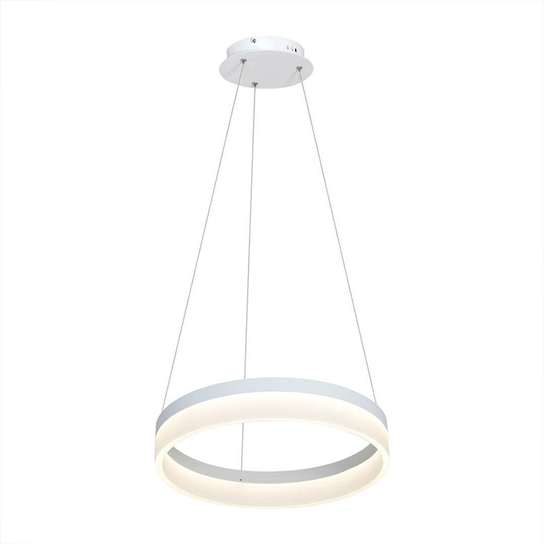 Ring LED Pendant Lamp 40cm Circular White With Built In Light Source
