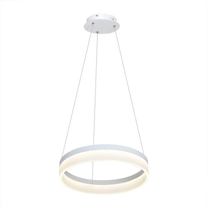 Ring LED Pendant Lamp 40cm Circular White With Built In Light Source