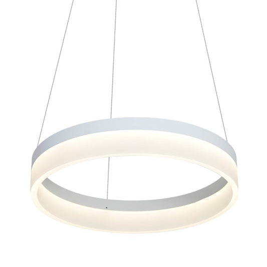 Ring LED Pendant Lamp 40cm Circular White With Built In Light Source