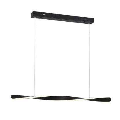 Swirl LED Pendant Lamp 90cm Stylish Black Alloy