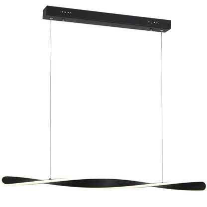 Swirl LED Pendant Lamp 90cm Stylish Black Alloy