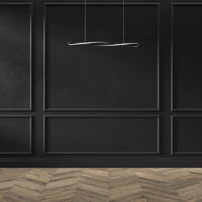 Swirl LED Pendant Lamp 90cm Stylish Black Alloy
