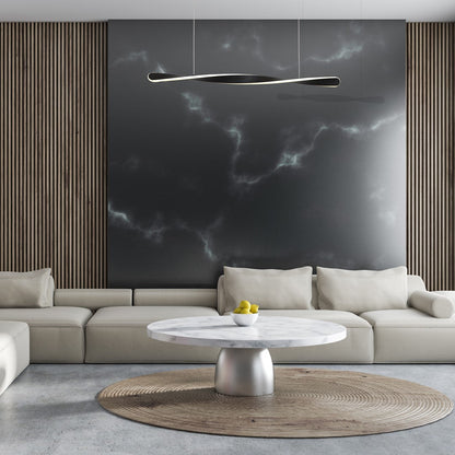 Swirl LED Pendant Lamp 90cm Stylish Black Alloy