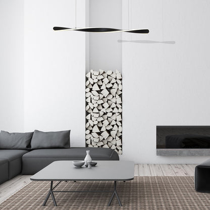 Swirl LED Pendant Lamp 90cm Stylish Black Alloy